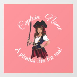 Fun Pink Girl Pirate Fensteraufkleber