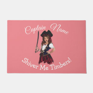 Fun Pink Girl Pirate Fußmatte