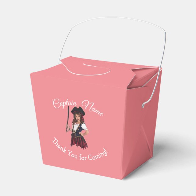 Fun Pink Girl Pirate Gevor Box Geschenkschachtel (Vorderseite)