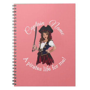 Fun Pink Girl Pirate Notizblock