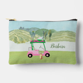 Fun Pink Golf Cart Landschaftlicher Personalisiert Zubehörtasche