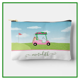 Fun Pink Golf Cart Landschaftlicher Personalisiert Zubehörtasche
