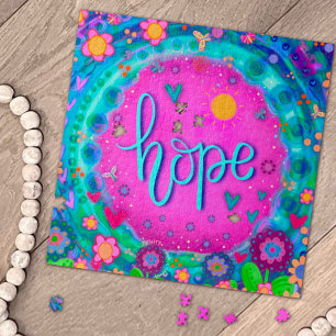 Fun Pink Hope Hört Blume Niedliche Inspiritivität Puzzle