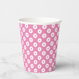 Fun Pink mit rosa und weißen Polka-Punkten Pappbecher