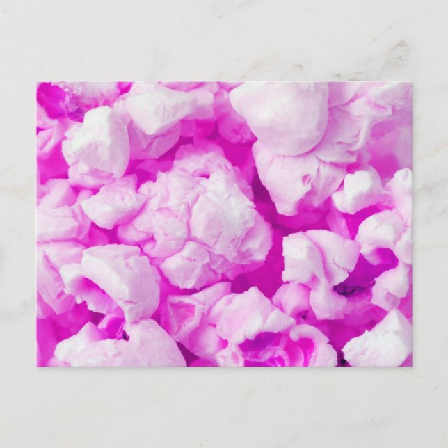 Fun Pink Popcorn Postkarte für jeden Anlass (Vorderseite)