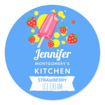 Fun Pink Popsicle und Strawberries Küche