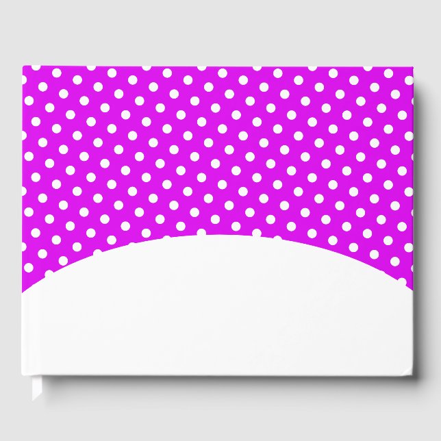 Fun Pink Sky White Polka Dots Snowflakes Hilltop Gästebuch (Vorderseite)
