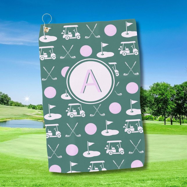 Fun Pink Stilvolles Golfdesign und kundenspezifisc Golfhandtuch (Von Creator hochgeladen)