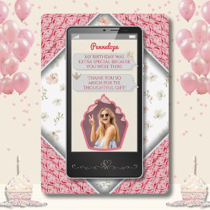 Fun Pink Text Message - Dankeschön Karten