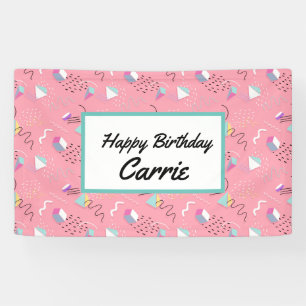 Fun Pink Throwback Graphics der 1990er Jahre Banner