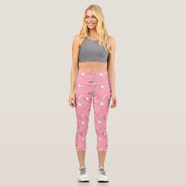 Fun Pink Throwback Graphics der 1990er Jahre Capri Leggings