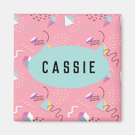 Fun Pink Throwback Graphics der 1990er Jahre Magnet