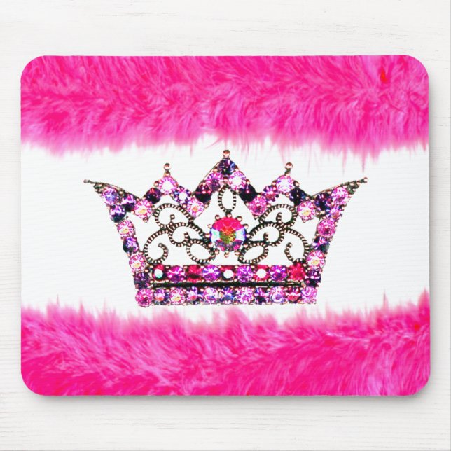 Fun Pink Tiara und Fluff mousepad (Vorne)