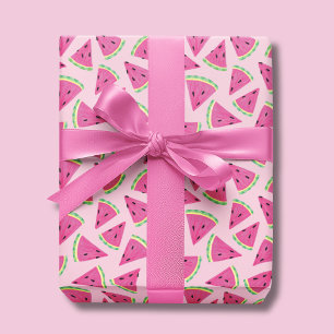 Fun Pink Tropical Summer Watermelon Muster Geschenkpapier