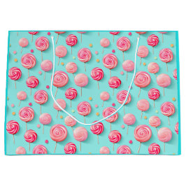 Fun Pink und Blue Lollipops Candy Lane Große Geschenktüte