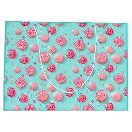 Fun Pink und Blue Lollipops Candy Lane Große Geschenktüte