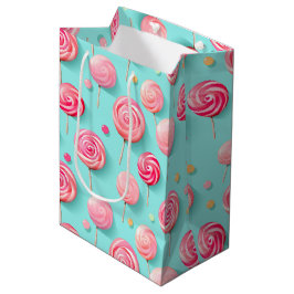 Fun Pink und Blue Lollipops Candy Lane Mittlere Geschenktüte