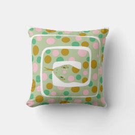 Fun Pink und Green Abstrakt Polka Dotted Schlange Kissen