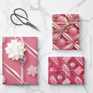 Fun Pink und Peppermint Candy Lane Collection Geschenkpapier Set