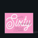 Fun Pink und White Calligraphy 60. Geburtstag Einladung<br><div class="desc">Elegantes Fun Pink und White Calligraphy Script 60. Geburtstag Einladung Ihre Gäste werden wissen,  dass dies ein besonderes Party,  wenn Sie nur auf diese Einladung!</div>