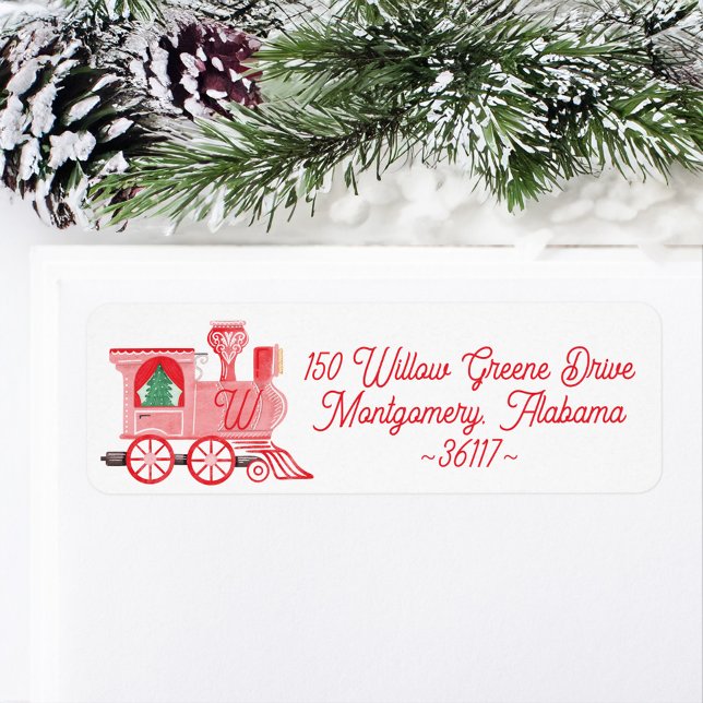 Fun Pink Vintag Train Weihnachtsbaum Lieferung (Fun Pink Vintage Train Christmas Tree Delivery White Label)