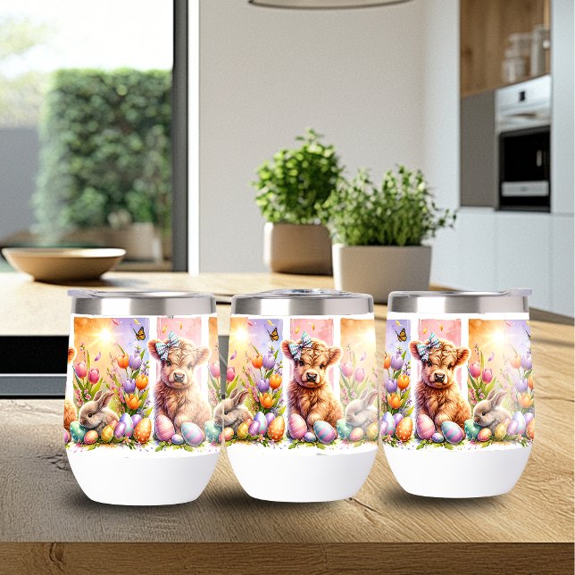 Fun Pinselstrich Osterkuh Wine Tumbler (Von Creator hochgeladen)