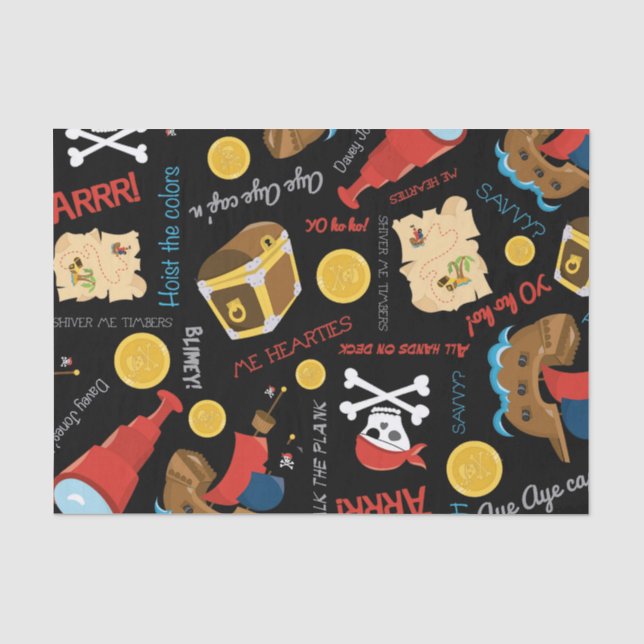 Fun Pirate Muster Party Papier (Vorderseite)