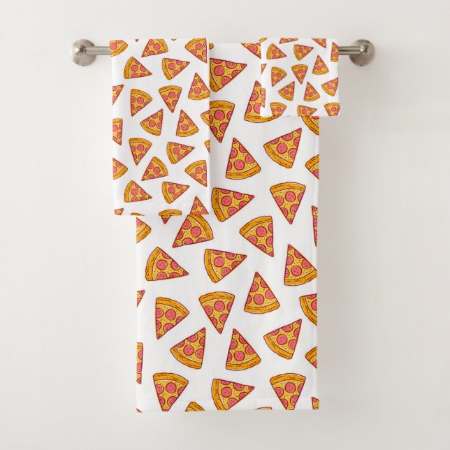 Fun Pizza Slice Pattern Badhandtuch Set (Insitu)