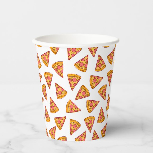 Fun Pizza Slice Pattern Pappbecher (Vorderseite)