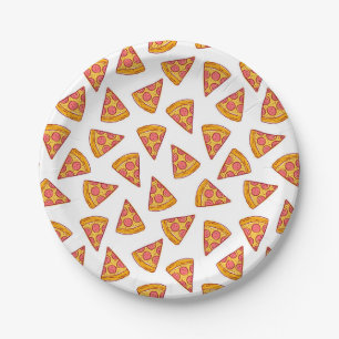 Fun Pizza Slice Pattern Pappteller