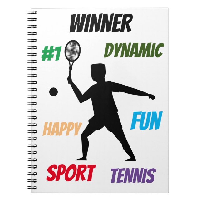 Fun-Player-Tennis Notizblock (Vorderseite)