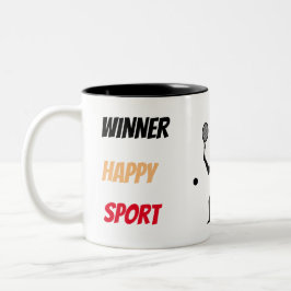 Fun player tennis  zweifarbige tasse