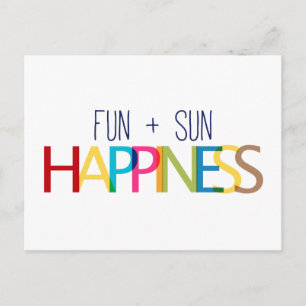 FUN PLUS SUN GLEICHSTELLUNGEN GLÜCK QUOTEN TRUISME POSTKARTE
