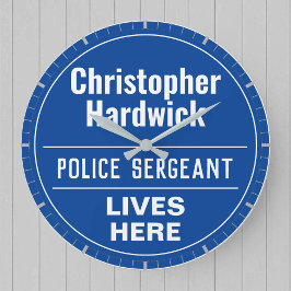 Fun Police Sergeant Wall Plaque Stil große Uhr