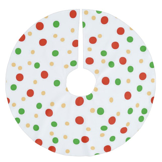 Fun Polka Dot Christmas Polyester Weihnachtsbaumdecke (Vorderseite)