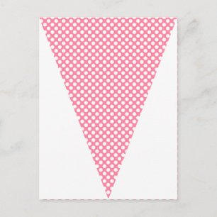 Fun Polka Dot Hot Pink farbenfrohe Flag Bunting Postkarte