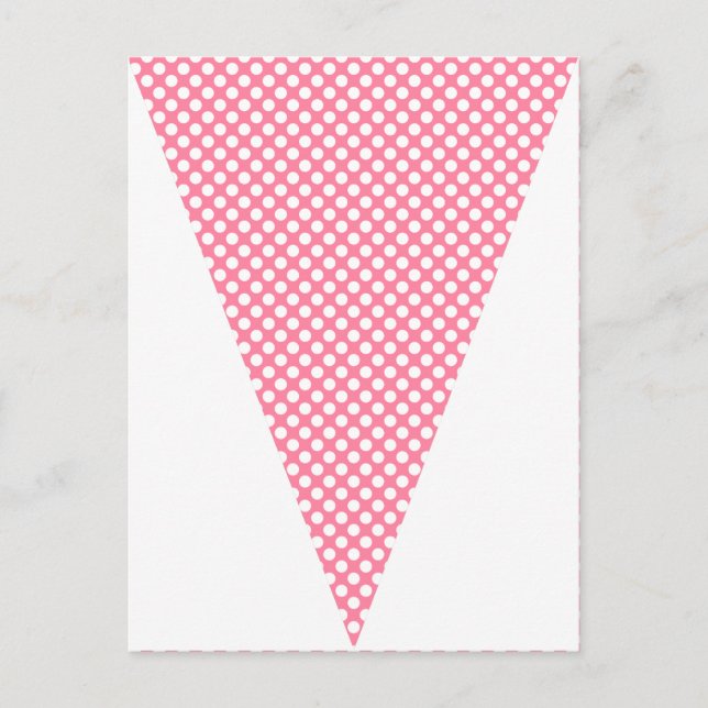 Fun Polka Dot Hot Pink farbenfrohe Flag Bunting Postkarte (Vorderseite)