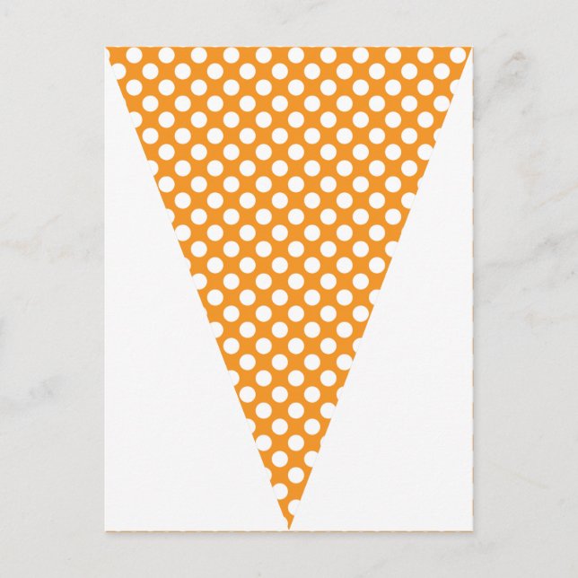 Fun Polka Dot Orange farbenfrohe Flag Bunting Postkarte (Vorderseite)