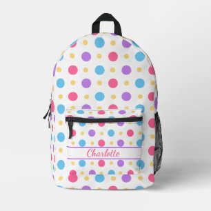 Fun Polka Dot Pink Lila Blue Bedruckter Rucksack