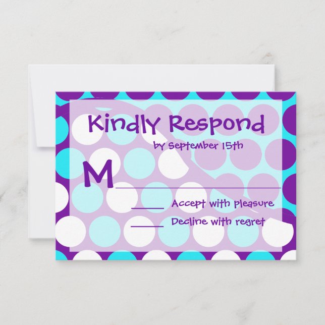 Fun Polka Dot Wave Muster RSVP Karten (Vorderseite)