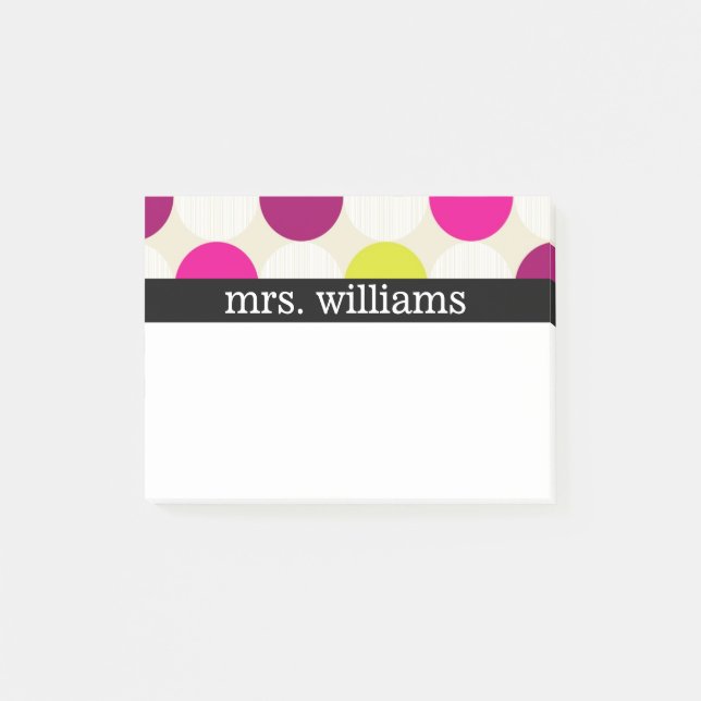 Fun Polka Dots - Personalisieren Post-it Klebezettel (Vorderseite)
