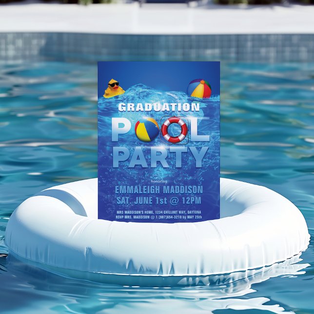 Fun Pool Party Abschluss Einladung (Von Creator hochgeladen)