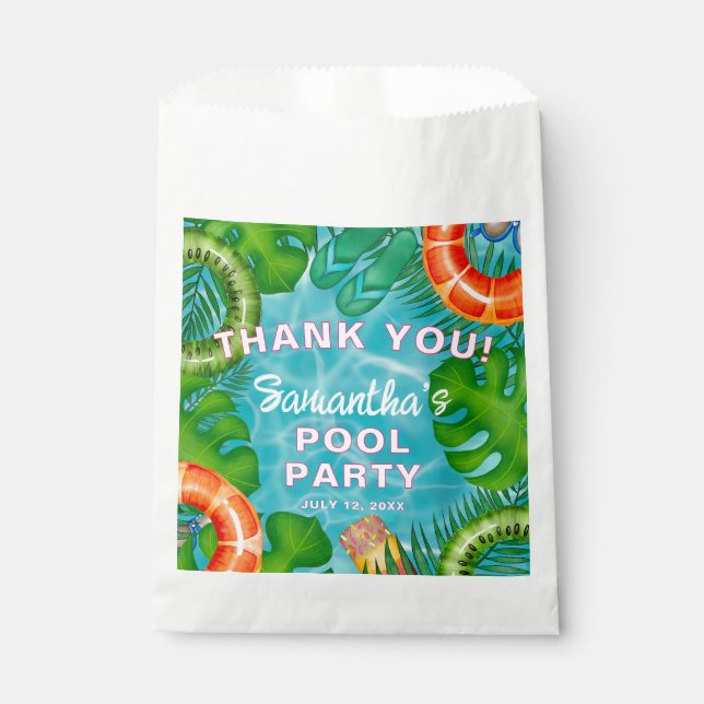 Fun Pool Party Colorful Any Age Welcome Geschenktütchen (Vorderseite)