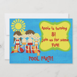 Fun Pool Party Einladung