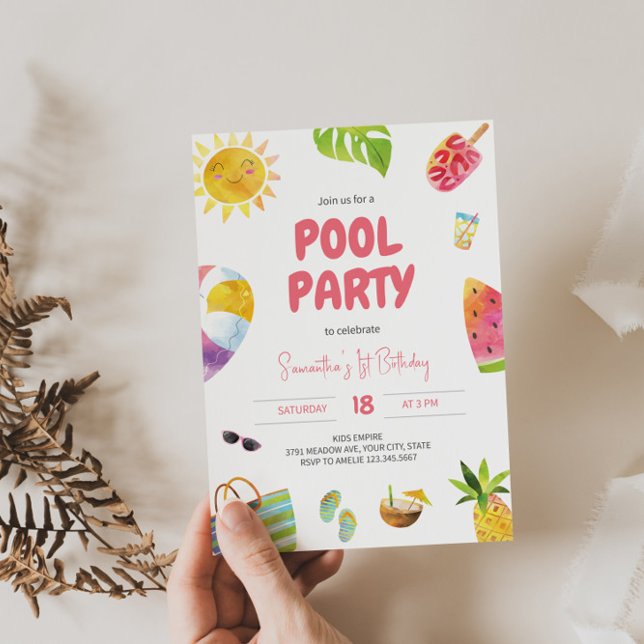 Fun Pool Party Geburtstag Einladung (Von Creator hochgeladen)