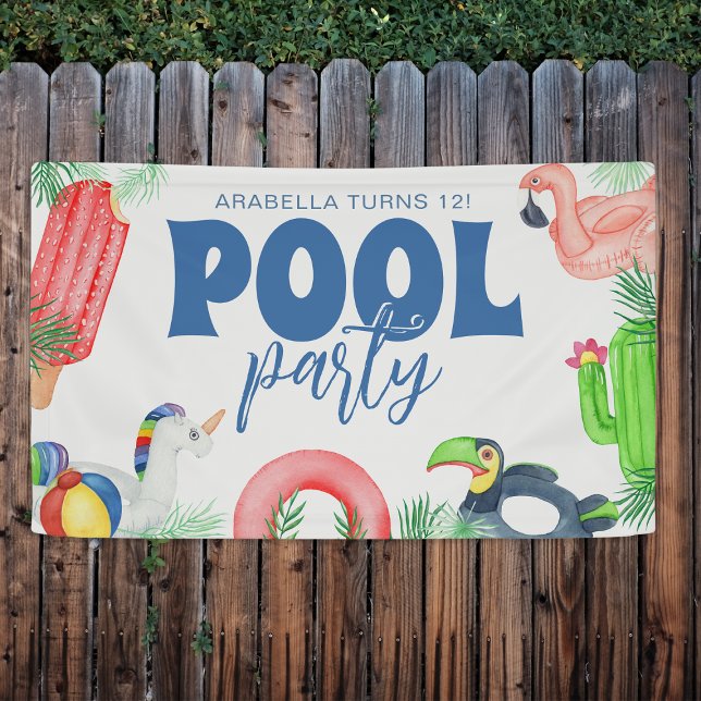 Fun Pool Party | Geburtstagsbanner Banner (Von Creator hochgeladen)