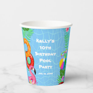Fun Pool Party Schwimmen Geburtstag Pappbecher
