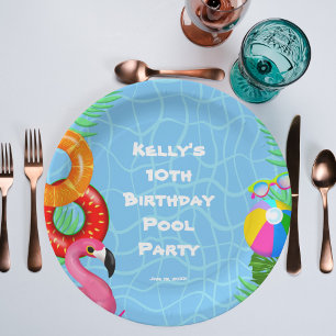 Fun Pool Party Schwimmen Geburtstag Pappteller