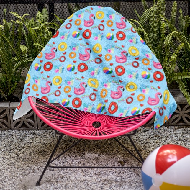 Fun Pool Party Schwimmmuster Strandtuch (Von Creator hochgeladen)