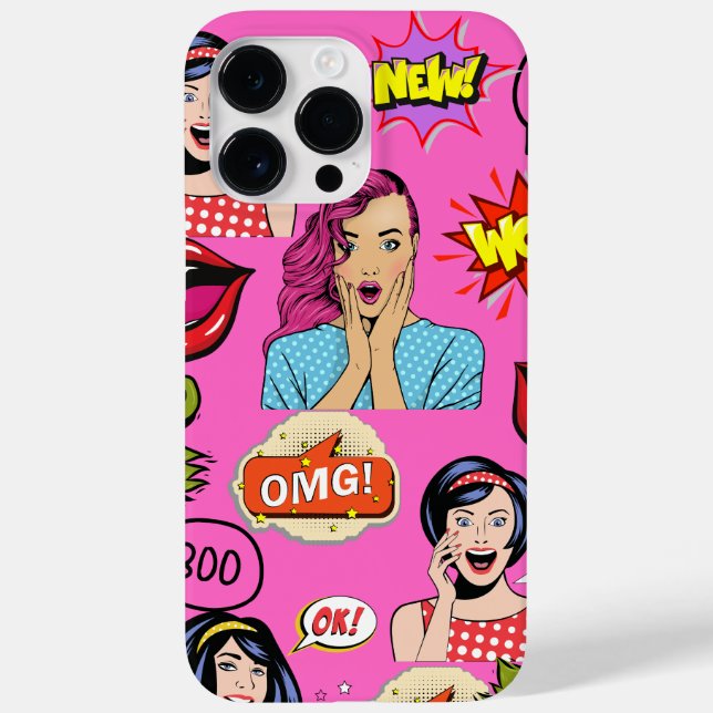 Fun Pop Art Vibrant Kunstwerk niedlich Pink mädche Case-Mate iPhone Hülle (Rückseite)